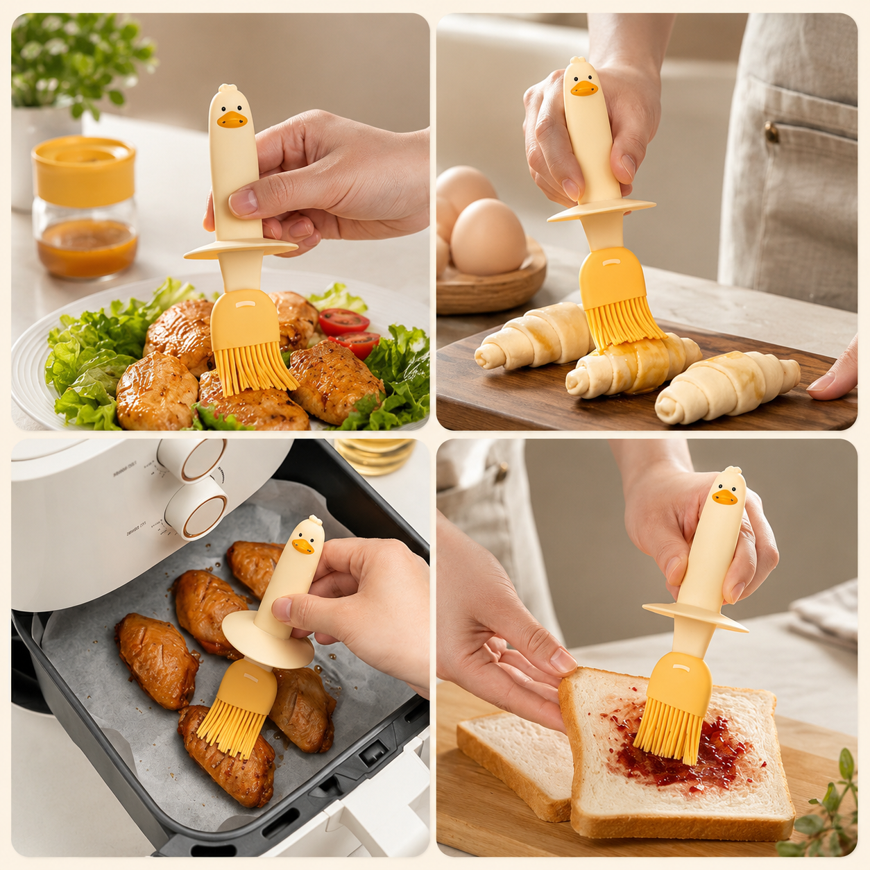 Oil Dispenser with Built-in Silicone Basting Brush