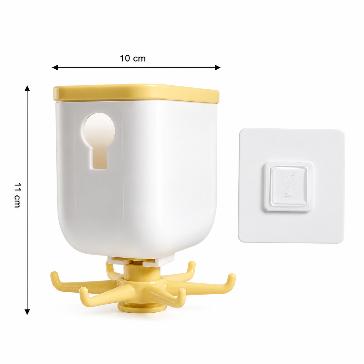 360° Rotating Wall-Mounted Storage Holder with 6 Rotating Hooks