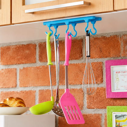 6 Hook Under Cabinet Kitchen Organizer (4Pc)