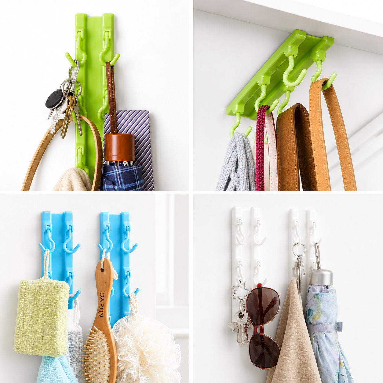 6 Hook Under Cabinet Kitchen Organizer (4Pc)