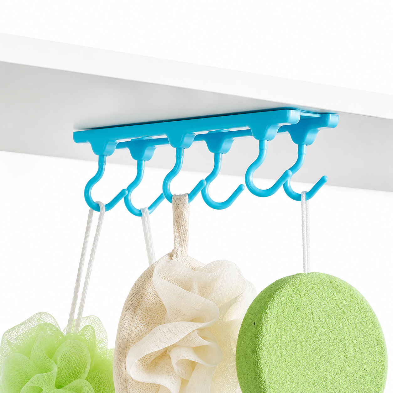 6 Hook Under Cabinet Kitchen Organizer (4Pc)