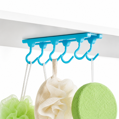 6 Hook Under Cabinet Kitchen Organizer (4Pc)