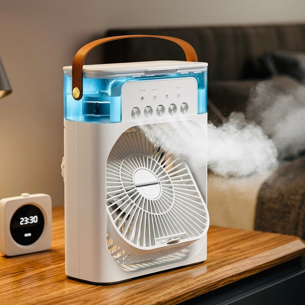 Portable Air Cooler Fan with Humidifier & LED Light
