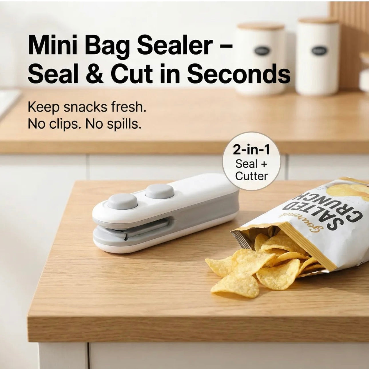 2-in-1 Mini Bag Sealer & Cutter | Rechargeable Heat Sealing Machine