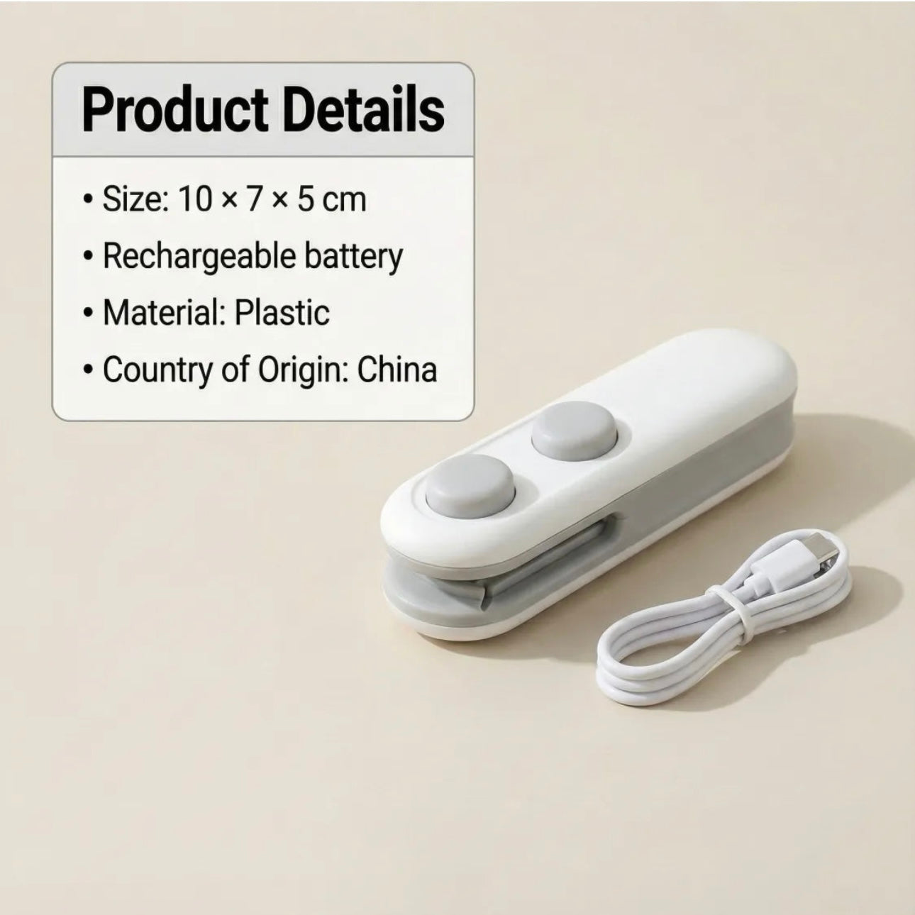 2-in-1 Mini Bag Sealer & Cutter | Rechargeable Heat Sealing Machine