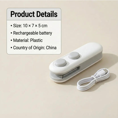 2-in-1 Mini Bag Sealer & Cutter | Rechargeable Heat Sealing Machine
