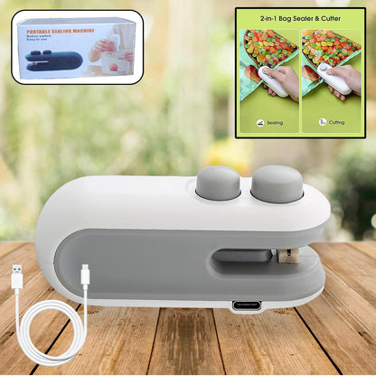 2-in-1 Mini Bag Sealer & Cutter | Rechargeable Heat Sealing Machine