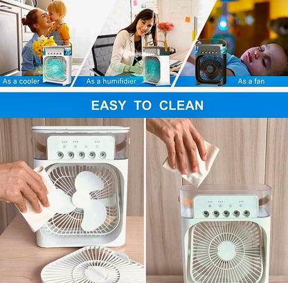 Portable Air Cooler Fan with Humidifier & LED Light