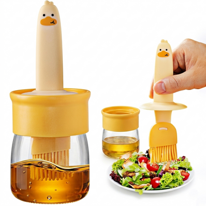 Oil Dispenser with Built-in Silicone Basting Brush