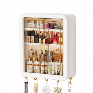 Premium Wall Mounted Bathroom Storage Cabinet with Hooks
